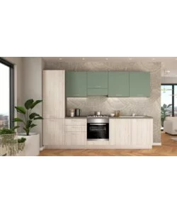 COMPOSIZIONE CUCINA "NEW SMART" COMPLETA DI ELETTRODOMESTICI, 300X60X216 CM