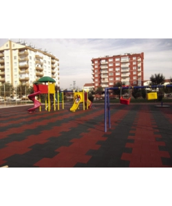 MATTONELLA DA ESTERNO ANTISHOCK ROSSA, 400X400X25 MM