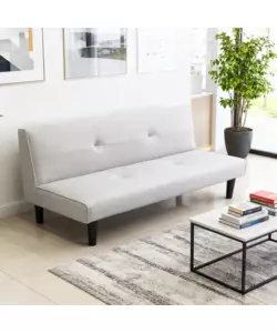 DIVANO LETTO 3 POSTI "ASTRID" IN TESSUTO TORTORA, 168X74X78 CM