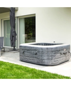 PISCINA IDROMASSAGGIO GONFIABILE INTEX "BUBBLE MASSAGE SET GREYSTONE DELUXE" 4 POSTI - COD. 28450EX