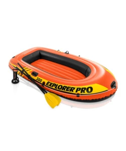 CANOTTO GONFIABILE INTEX "EXPLORER PRO 300" CON REMI E POMPA IN VINILE ARANCIONE 244X117X36 - COD. 58358NP
