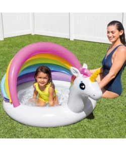 PISCINA GONFIABILE CON PARASOLE INTEX "UNICORNO" 127X102X69 CM - COD. 57113NP