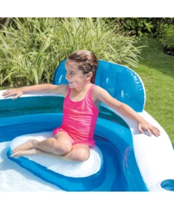 PISCINA GONFIABILE CON 4 SEDILI INTEX "FAMILY"  CM 229X229X66 I.3 - COD. 56475NP