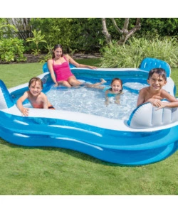 PISCINA GONFIABILE CON 4 SEDILI INTEX "FAMILY"  CM 229X229X66 I.3 - COD. 56475NP