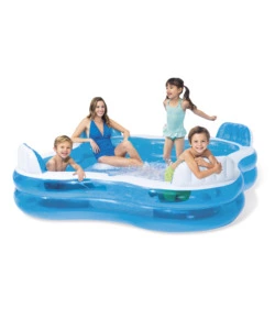 PISCINA GONFIABILE CON 4 SEDILI INTEX "FAMILY"  CM 229X229X66 I.3 - COD. 56475NP