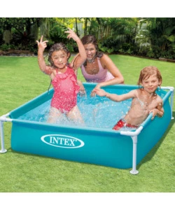 PISCINA FUORI TERRA CON STRUTTURA QUADRATA INTEX "MINI FRAME" BLU 122X122X30 CM I.4 - COD. 57173NP