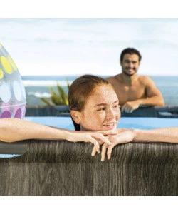 PISCINA FUORI TERRA CON STRUTTURA ROTONDA INTEX "PRISM GREYWOOD" POMPA FILTRO EFFETTO LEGNO GRIGIO 457X122 CM - COD. 26742NP