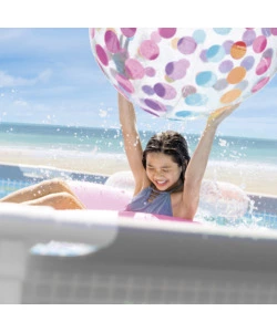 PISCINA FUORI TERRA CON STRUTTURA ROTONDA INTEX "PRISMA FRAME" CON POMPA FILTRO GRIGIO CHIARO 610X132 CM  - COD. 26756NP