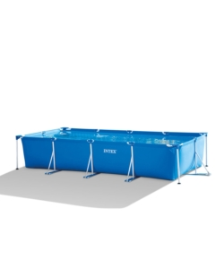 PISCINA FUORI TERRA CON STRUTTURA RETTANGOLARE INTEX "RETCANGULAR FRAME" C/POMPA FILTRO BLU 450X220X84 CM I.2 - COD. 28274NP