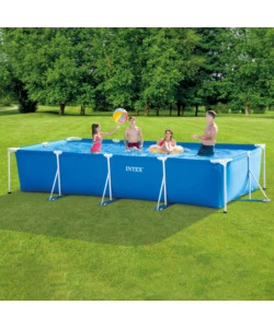 PISCINA FUORI TERRA CON STRUTTURA RETTANGOLARE INTEX "RECTANGULAR FRAME" BLU 450X220X84 CM I.2 - COD. 28273NP