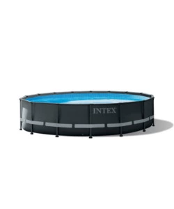 PISCINA FUORI TERRA CON STRUTTURA ROTONDA INTEX "ULTRA XTR FRAME" POMPA A SABBIA ANTRACITE 488X122 CM - COD. 26326NP