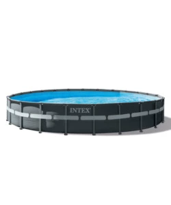 PISCINA FUORI TERRA CON STRUTTURA ROTONDA INTEX "ULTRA XTR FRAME" POMPA A SABBIA GRIGIO SCURO 732X132 CM - COD. 26340NP