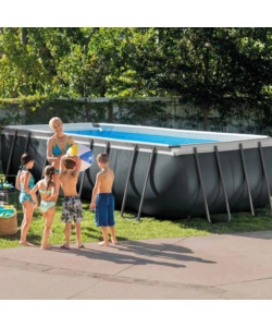 PISCINA FUORI TERRA CON STRUTTURA RETTANGOLARE INTEX "ULTRA XTR FRAME" ANTRACITE 549X274X132CM - COD. 26356NP