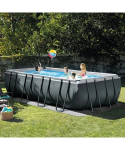PISCINA FUORI TERRA CON STRUTTURA RETTANGOLARE INTEX "ULTRA XTR FRAME" ANTRACITE 549X274X132CM - COD. 26356NP