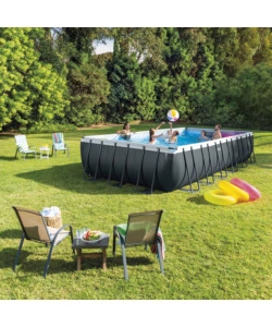PISCINA FUORI TERRA CON STRUTTURA RETTANGOLARE INTEX "ULTRA XTR FRAME" ANTRACITE 732X366X132 CM - COD. 26368NP