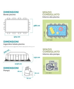 PISCINA FUORI TERRA CON STRUTTURA RETTANGOLARE INTEX "ULTRA XTR FRAME" ANTRACITE 975X488X132CM - COD. 26378NP