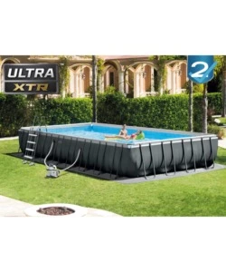 PISCINA FUORI TERRA CON STRUTTURA RETTANGOLARE INTEX "ULTRA XTR FRAME" ANTRACITE 975X488X132CM - COD. 26374GN