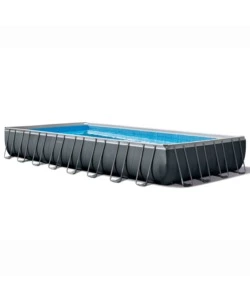 PISCINA FUORI TERRA CON STRUTTURA RETTANGOLARE INTEX "ULTRA XTR FRAME" ANTRACITE 975X488X132CM - COD. 26374GN