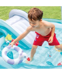 PLAY CENTER GONFIABILE INTEX "ALLIGATORE" C/SPRUZZO CM 201X170X84 - COD. 57165NP