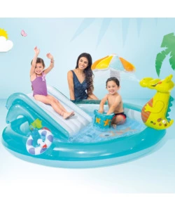 PLAY CENTER GONFIABILE INTEX "ALLIGATORE" C/SPRUZZO CM 201X170X84 - COD. 57165NP