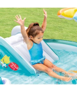 PLAY CENTER GONFIABILE INTEX "ALLIGATORE" C/SPRUZZO CM 201X170X84 - COD. 57165NP