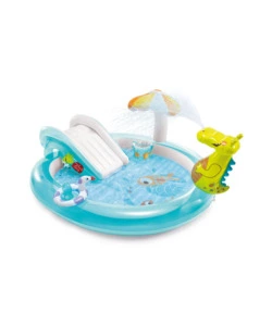PLAY CENTER GONFIABILE INTEX "ALLIGATORE" C/SPRUZZO CM 201X170X84 - COD. 57165NP