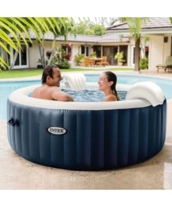 PISCINA IDROMASSAGGIO GONFIABILE INTEX "PURESPA PLUS BUBBLE MASSAGE SET" NAVY 196X71CM - COD. 28430EX