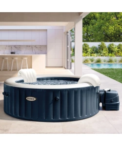 PISCINA IDROMASSAGGIO GONFIABILE INTEX "PURESPA PLUS BUBBLE MASSAGE SET" NAVY 216X71CM - COD. 28432EX