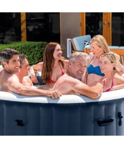 PISCINA IDROMASSAGGIO GONFIABILE INTEX "PURESPA PLUS BUBBLE MASSAGE SET" NAVY 216X71CM - COD. 28432EX