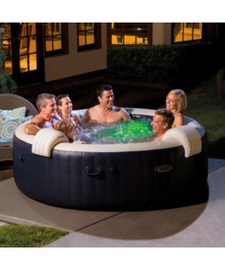 PISCINA IDROMASSAGGIO GONFIABILE INTEX "PURESPA PLUS BUBBLE MASSAGE SET" NAVY 216X71CM - COD. 28432EX