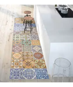 PASSATOIA IN VINILE "RUNNER" FANTASIA "SPRING TILE CARPET", 120X50 CM