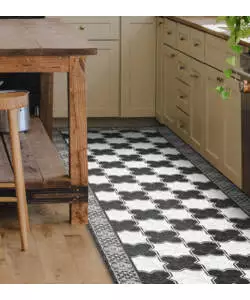 PASSATOIA IN VINILE "RUNNER" FANTASIA "MARBLE CHESS", 120X50 CM