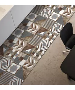 PASSATOIA IN VINILE "RUNNER" FANTASIA "BROWN CEMENTINE", 120X50 CM