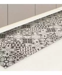 PASSATOIA IN VINILE "RUNNER" FANTASIA "PIASTRELLE GRIGIE", 120X50 CM
