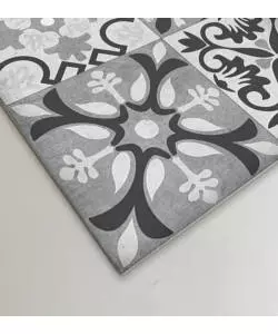 PASSATOIA IN VINILE "RUNNER" FANTASIA "PIASTRELLE GRIGIE", 120X50 CM