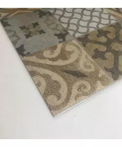 PASSATOIA IN VINILE "RUNNER" FANTASIA "CEMENTINE ARANCIONI", 120X50 CM