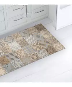 PASSATOIA IN VINILE "RUNNER" FANTASIA "CEMENTINE ARANCIONI", 120X50 CM