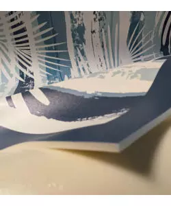 PASSATOIA IN VINILE "RUNNER" FANTASIA "BLUE TROPICAL", 120X50 CM