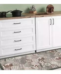 PASSATOIA IN VINILE "RUNNER" FANTASIA "HEXAGONAL GREEN TILES", 120X50 CM