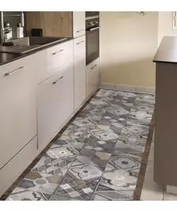 PASSATOIA IN VINILE "RUNNER" FANTASIA "HAND-DRAWN TILES", 120X50 CM