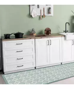 PASSATOIA IN VINILE "RUNNER" FANTASIA "OLD STYLE GREEN", 180X50 CM
