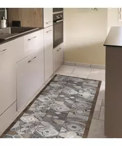 PASSATOIA IN VINILE "RUNNER" FANTASIA "HAND-DRAWN TILES", 180X50 CM
