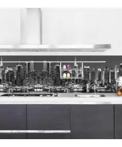 PARASCHIZZI ADESIVO DA CUCINA FANTASIA "SKYLINE", 190X60 CM