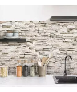 PARASCHIZZI ADESIVO DA CUCINA FANTASIA "BEIGE STONES", 190X60 CM