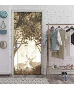 RIVESTIMENTO PER PORTA IN VINILE FANTASIA "SCANDINAVIAN FOREST", 210X83 CM