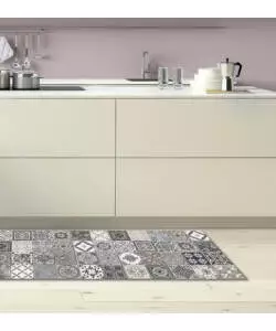 PASSATOIA IN VINILE "RUNNER" FANTASIA "AZULEJOS VINTAGE", 240X50 CM