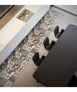 PASSATOIA IN VINILE "RUNNER" FANTASIA "BROWN CEMENTINE", 240X50 CM