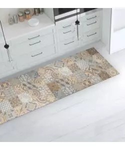 PASSATOIA IN VINILE "RUNNER" FANTASIA "CEMENTINE ARANCIONI", 240X50 CM
