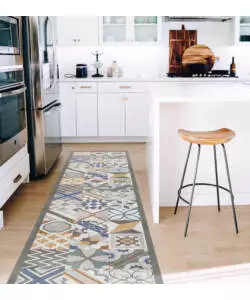 PASSATOIA IN VINILE "RUNNER" FANTASIA "CEMENT TILES", 240X50 CM