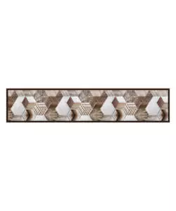 PASSATOIA IN VINILE "RUNNER" FANTASIA "WOOD TROPICAL HEXAGONS", 240X50 CM